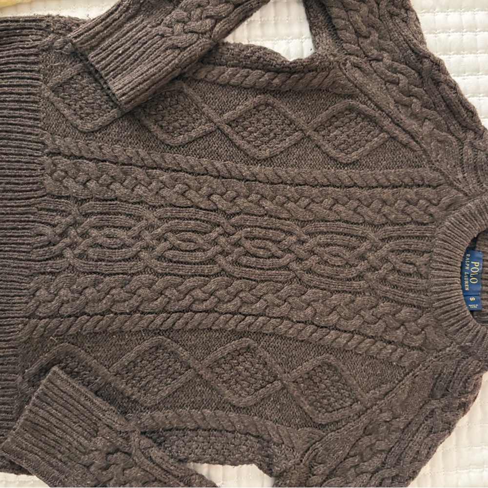 Polo by Ralph Lauren Dark Brown Cable Knit Sweater